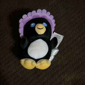 Disney Parks Wishables It’s a Small World Penguin Plush Purple Hat Blue Eyes